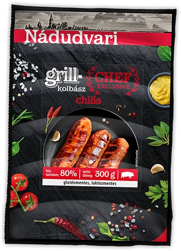 Nádudvari Chef Exclusivegrillkolbász chilis 300g logó